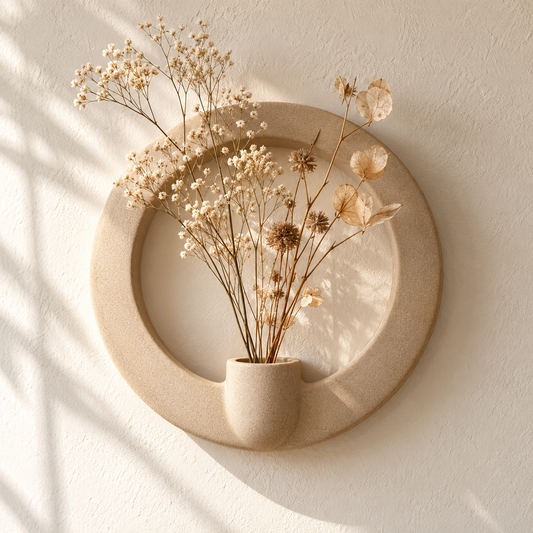 Halo Ring Wall Vase botanical styling — AI design visualization
