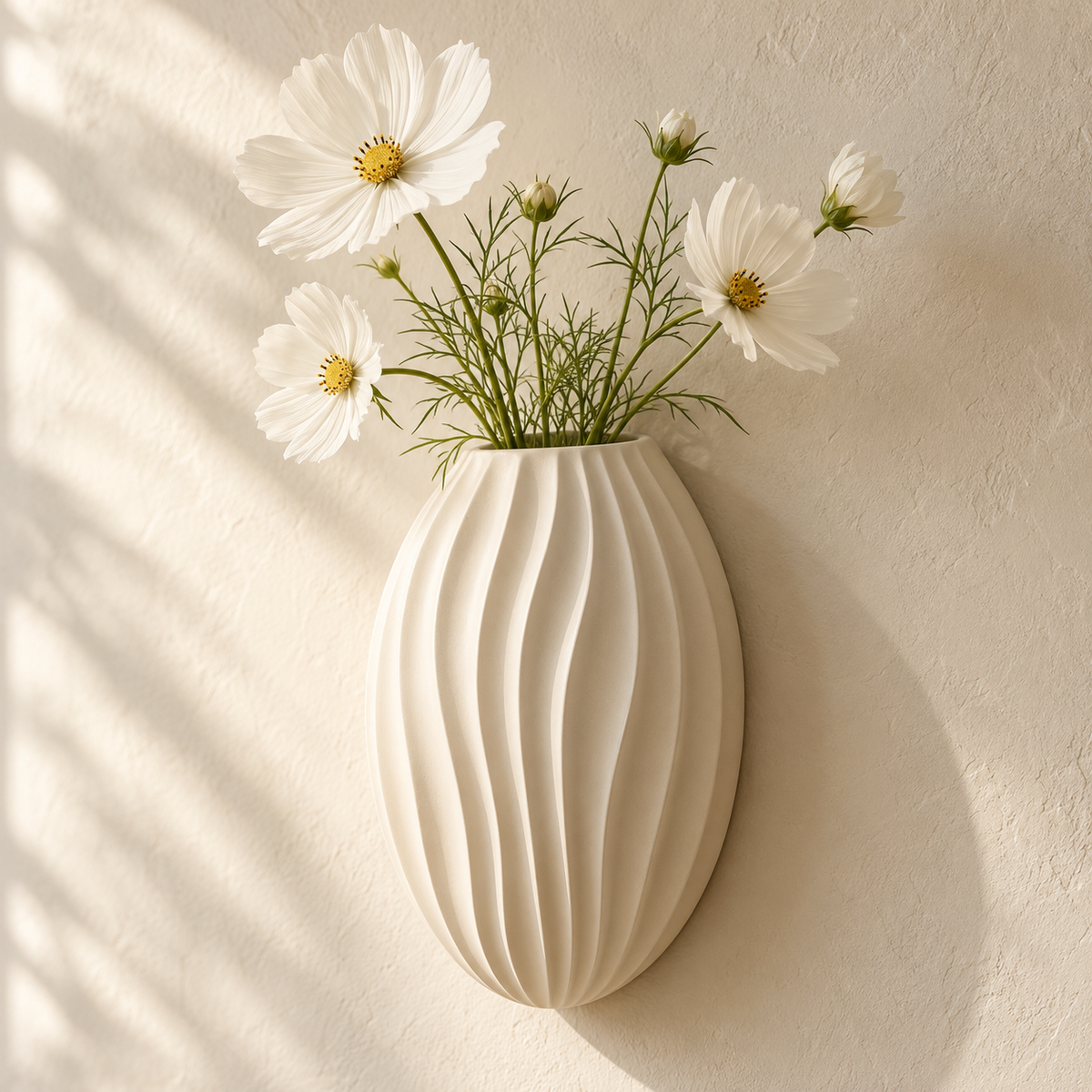 Ripple Wall Vase botanical styling — AI design visualization