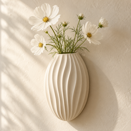 Ripple Wall Vase botanical styling — AI design visualization