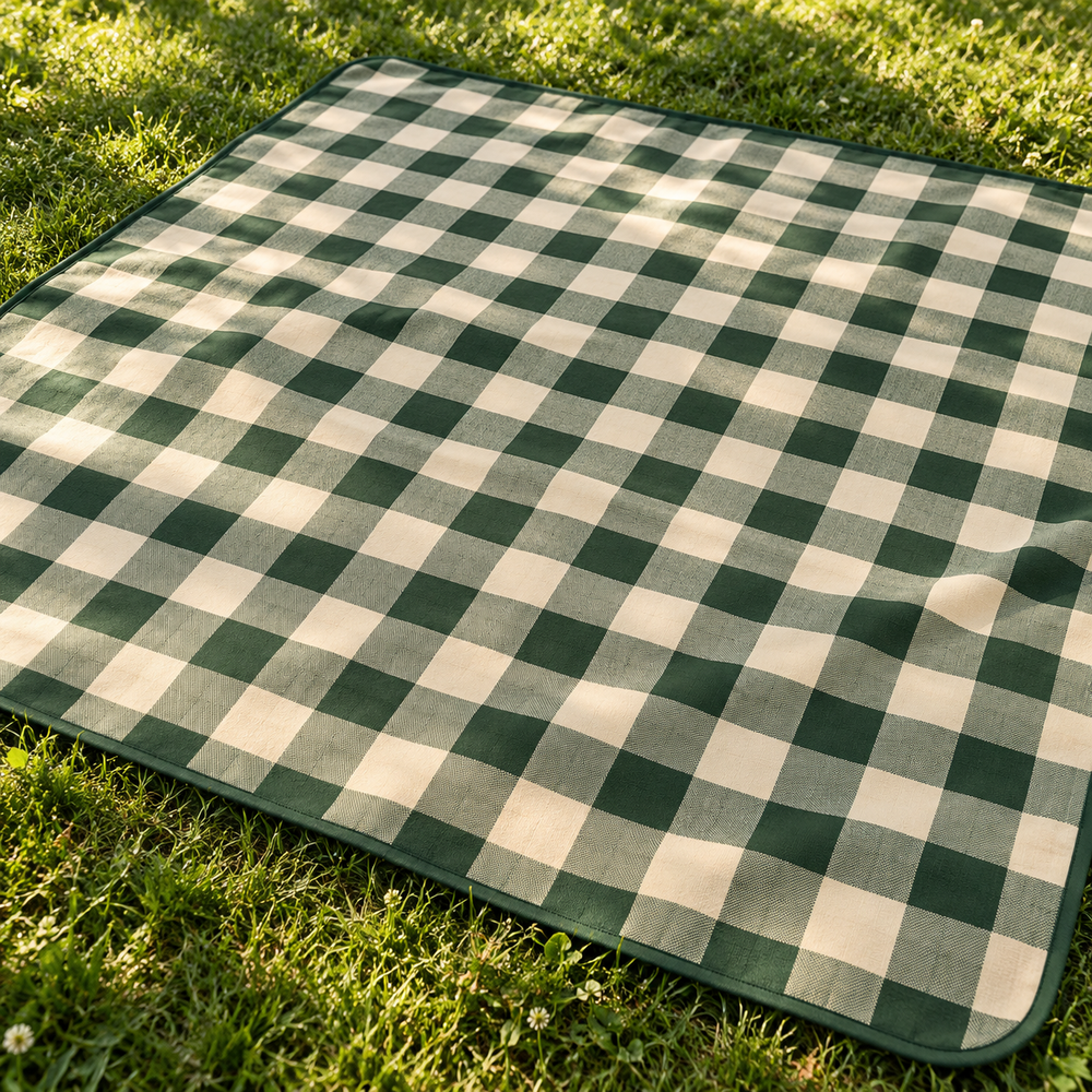 Gingham Picnic Blanket — AI-generated design visualization